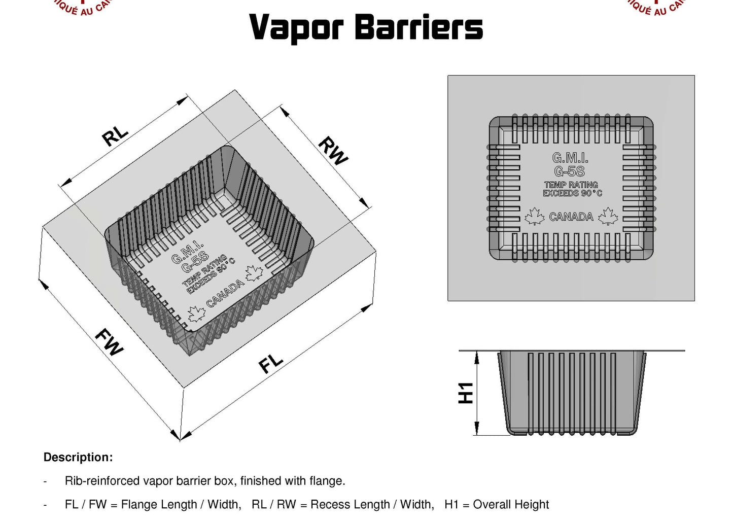 VB-G59- X-Large Vapour Barrier for Bathroom Fans and Speakers.