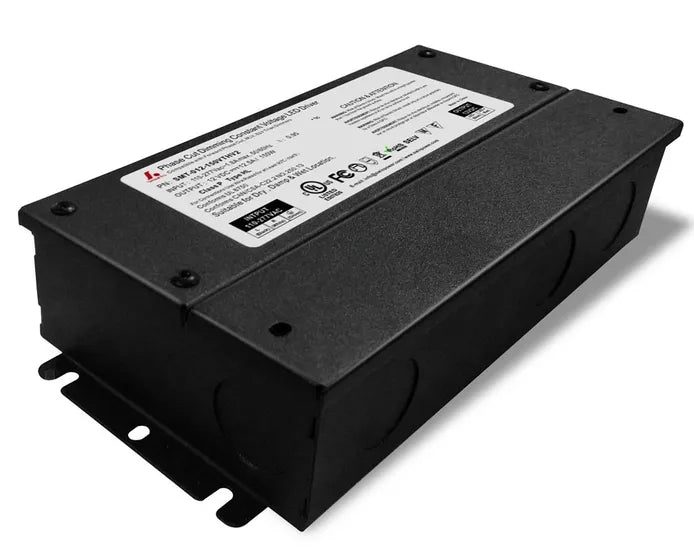 12V High Quality 5 IN 1 Dimmable LED Power Supply 120V 240V 277V AC with junction box. High Efficiency. Can be used in wet or damp locations. 7 year Warranty