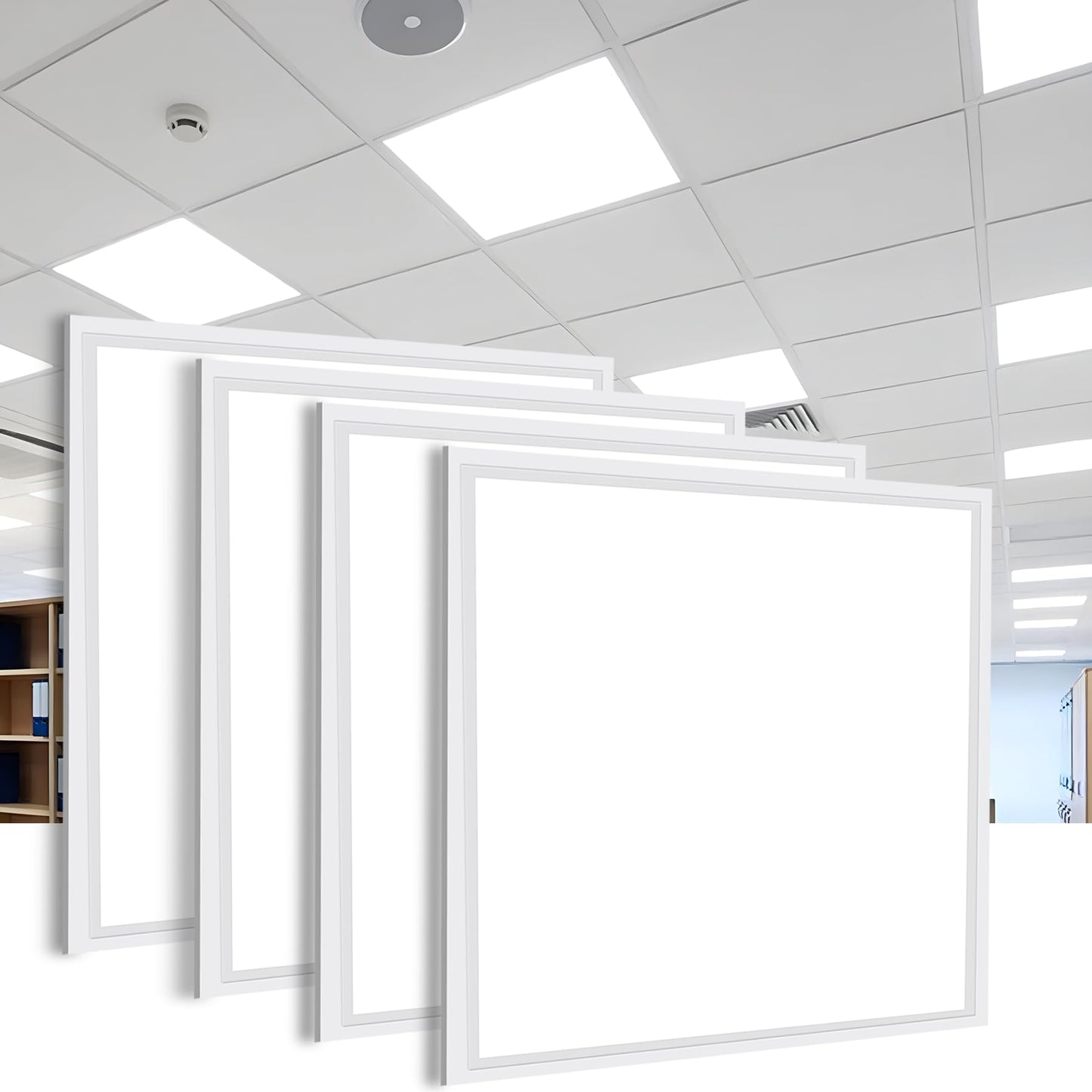 4 Pack 2'x2' Back Lit LED Panel Light 3 Wattage And 3CCT Selectable cETL 120-347V, 0-10V Dimmable