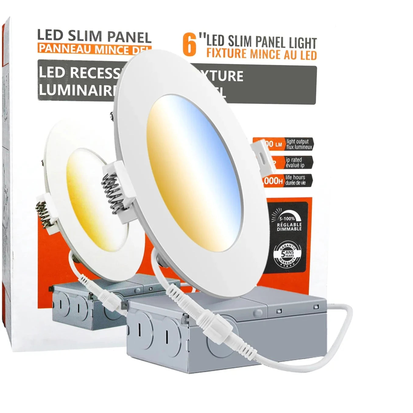 Slim Panel 6″ Round 12W 1000LM White Dimmable
