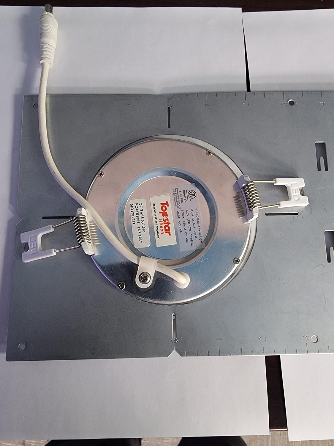 4 Inch Flat Mounting Plate, Rough-in Plate, New Construction Mounting Plate for 4 inch Pot lights