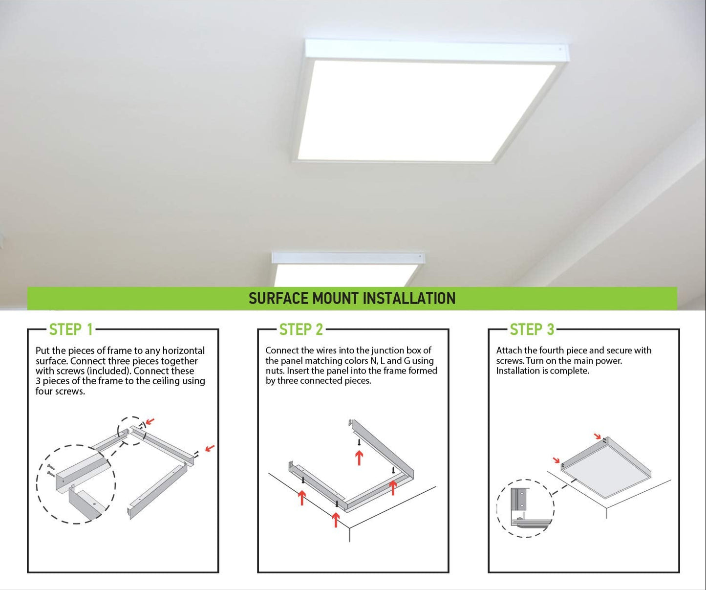 Surface Mount Kit 2X2 panels. Great for installing panels on dry wall Ceiling.