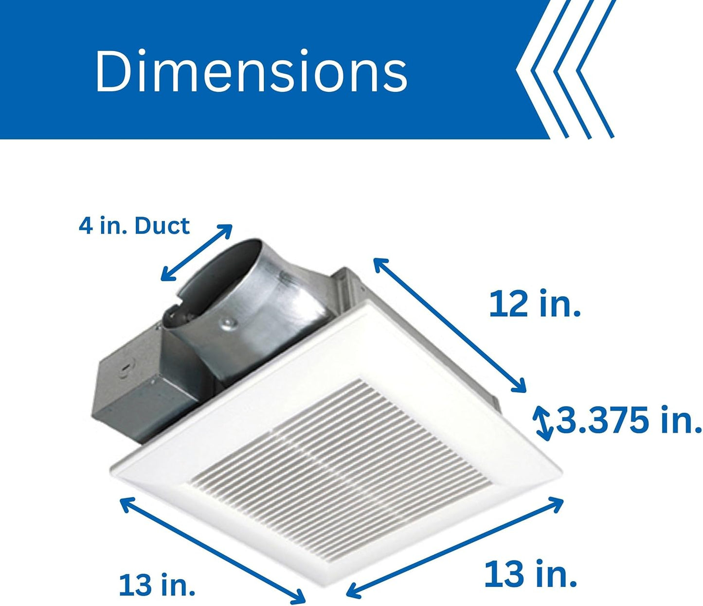 Panasonic FV-0510VS1 WhisperValue DC Ventilation Fan, 50-80-100 CFM , White