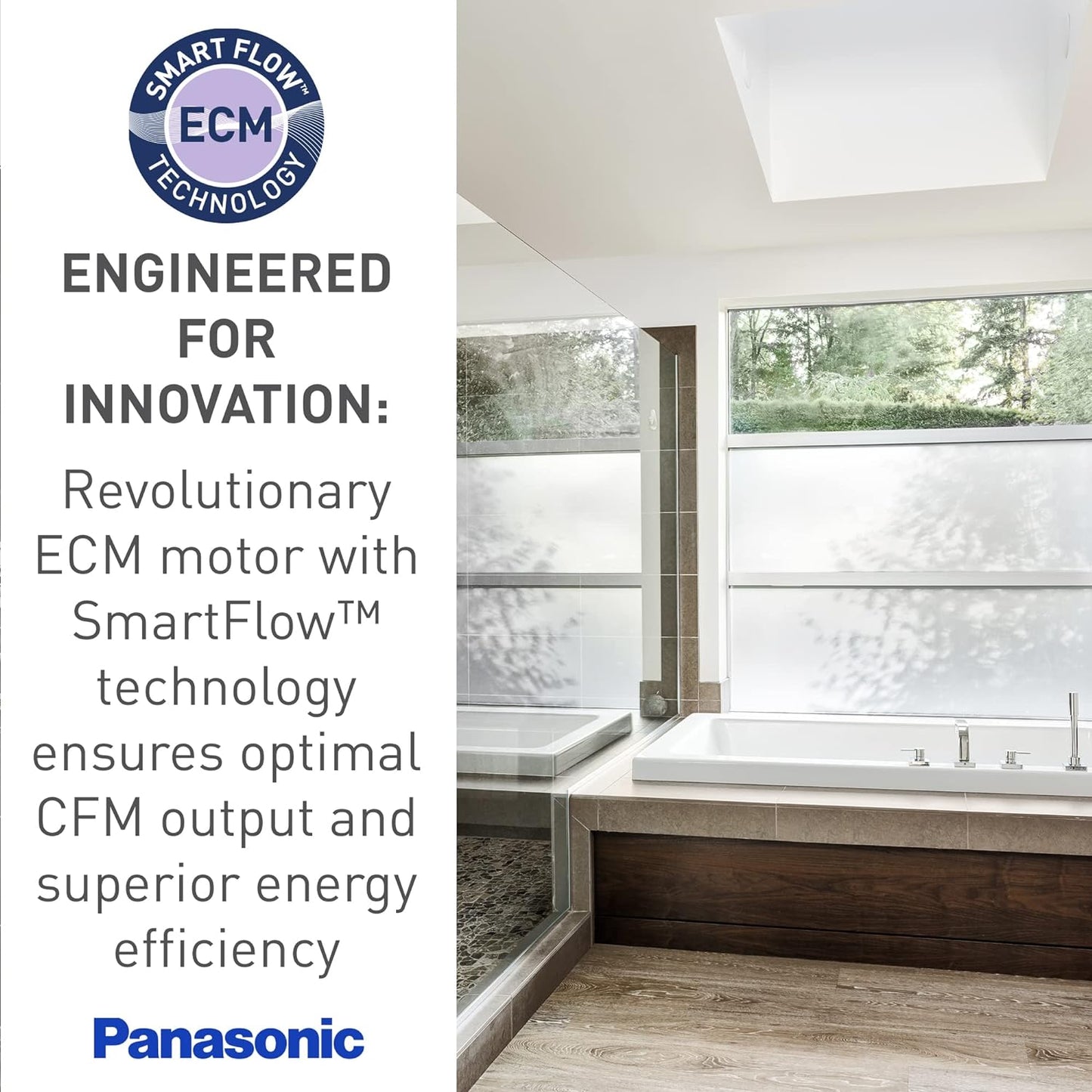 FV0511VQ1 PANASONIC BATHROOM FAN 50-80-100 CFM 4 IN MULTI-SPEED 0.3 SONE FLEX-Z BRACKET WHISPERCEILING DC