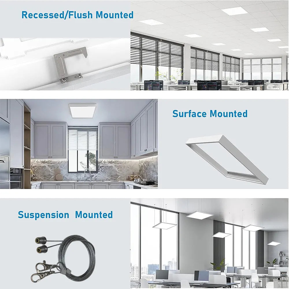 4 PACK 1x4 LED Panel Light Backlit Smart Ready 3CCT Wattage Adjustable 120-277V Dimmable ETL