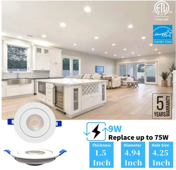 Slim Gimbal 360 degree 4″ Round 9W 810LM Dimmable 5CCT