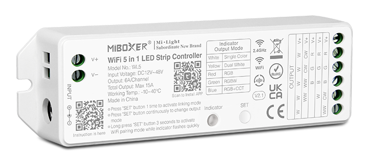 WL5 5 in 1 LED Strip Controller (WiFi+2.4G)