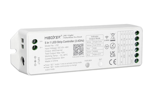 LS2 5 in 1 LED Strip Controller 2.4G RF Remote controllable