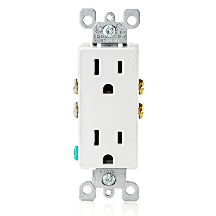 Leviton 15A Decora Tamper Resistant Electrical Outlet Receptacle in White (Model # T5325-752)