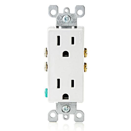 Leviton 15A Decora Tamper Resistant Electrical Outlet Receptacle in White (Model # T5325-752)
