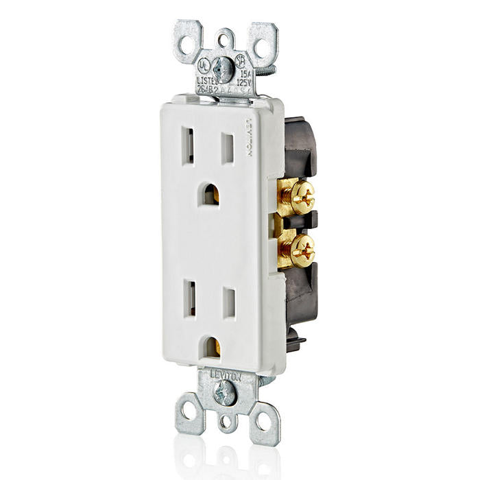 Leviton 15A Decora Tamper Resistant Electrical Outlet Receptacle in White (Model # T5325-752)