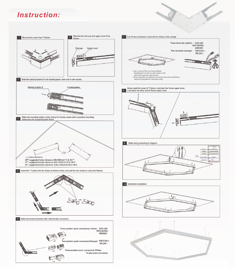 8 ft LED Architectural Linear Light  Up/Down Adjustable, Black (NX-LAL8F-100W-L-DV-TCP-B)