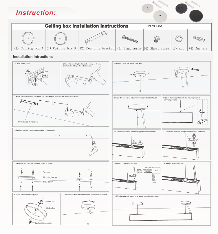 8 ft LED Architectural Linear Light  Up/Down Adjustable, Black (NX-LAL8F-100W-L-DV-TCP-B)