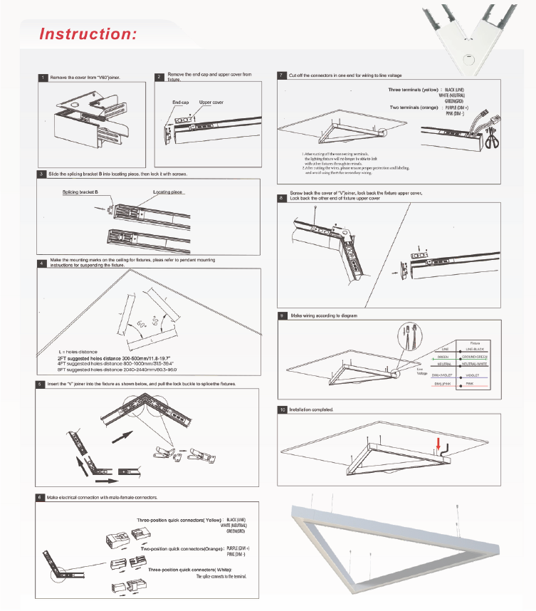 8 ft LED Architectural Linear Light  Up/Down Adjustable, Black (NX-LAL8F-100W-L-DV-TCP-B)