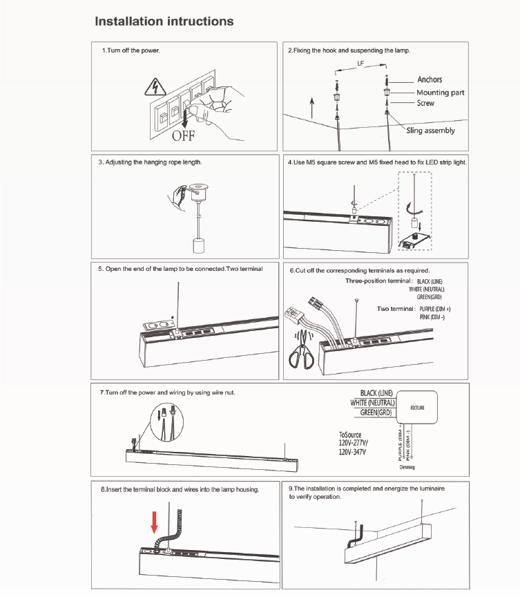 6 ft LED Architectural Linear Light Up/Down Adjustable, Black (NX-LAL6F-75W-L-DV-TCP-B)