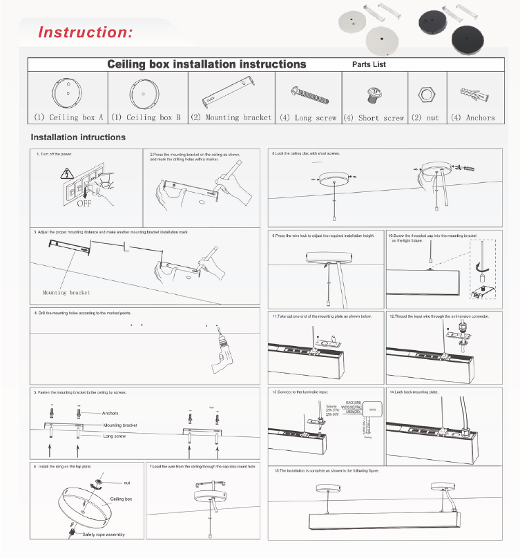 2 ft LED Architectural Linear Light Up/Down Adjustable, Black (NX-LAL2F-25W-L-DV-TCP-B)