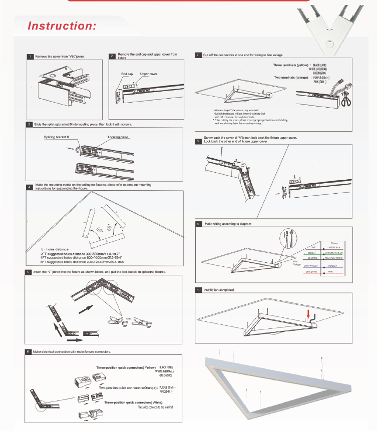 2 ft LED Architectural Linear Light Up/Down Adjustable, Black (NX-LAL2F-25W-L-DV-TCP-B)