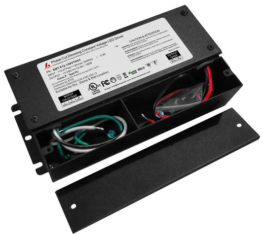12V High Quality 5 IN 1 Dimmable LED Power Supply 120V 240V 277V AC with junction box. High Efficiency. Can be used in wet or damp locations. 7 year Warranty