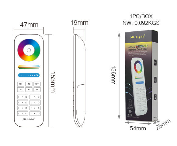 FUT089 8-Zone RGB+CCT Remote