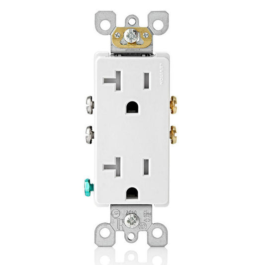 Leviton 20 Amp Decora Tamper-Resistant Duplex Outlet/Receptacle (T5825-W), Grounding