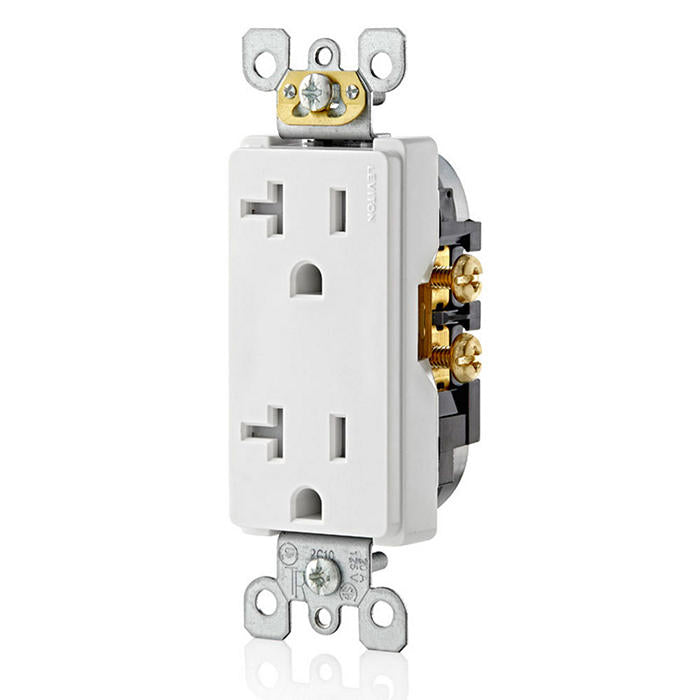 Leviton 20 Amp Decora Tamper-Resistant Duplex Outlet/Receptacle (T5825-W), Grounding