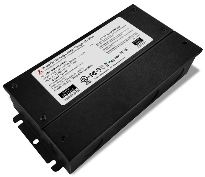 12V High Quality 5 IN 1 Dimmable LED Power Supply 120V 240V 277V AC with junction box. High Efficiency. Can be used in wet or damp locations. 7 year Warranty