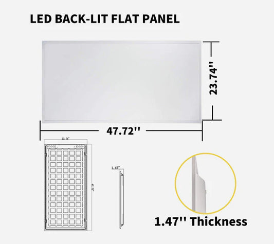 JC 2x4 LED Panel Light Backlit - 3CCT -Wattage Adjustable ,120-347V, 0-10V Dimmable-ETL (2 Pack)