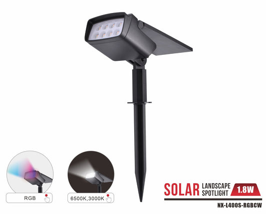 Nexled Solar Landscape Spotlight  RGB+CW, 1.8W, IP65 (FCC)