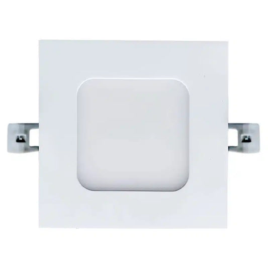 Votatec Dalle LED encastrable mince 4 po, carrée — 5-CCT (Blanc/Noir)