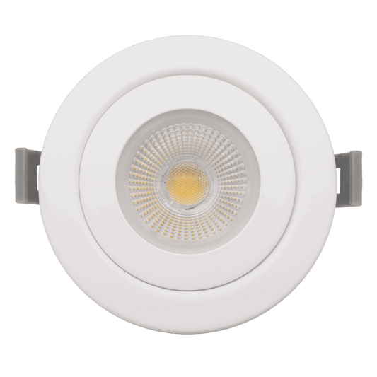 Spot encastrable LED orientable Votatec 3" — 5 CCT, rotation 360°, COB (blanc/noir)