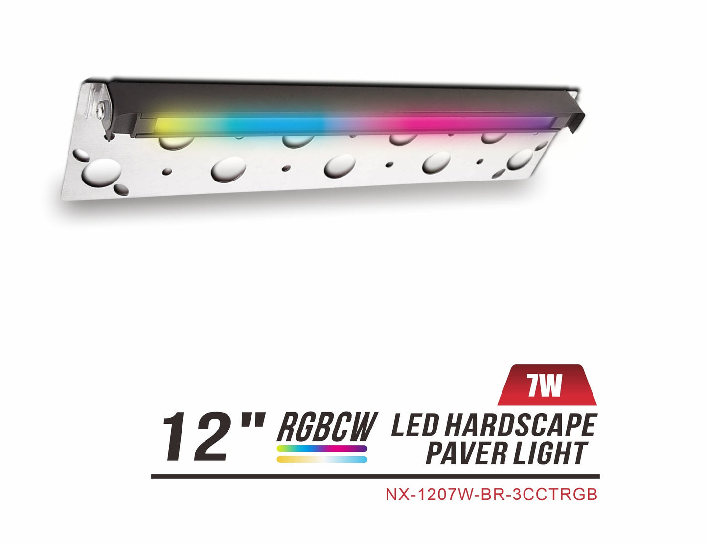 Nexled RGBCW LED Hardscape Paver Light — 7"/12", 12-15V, IP65 (ETL/FCC)