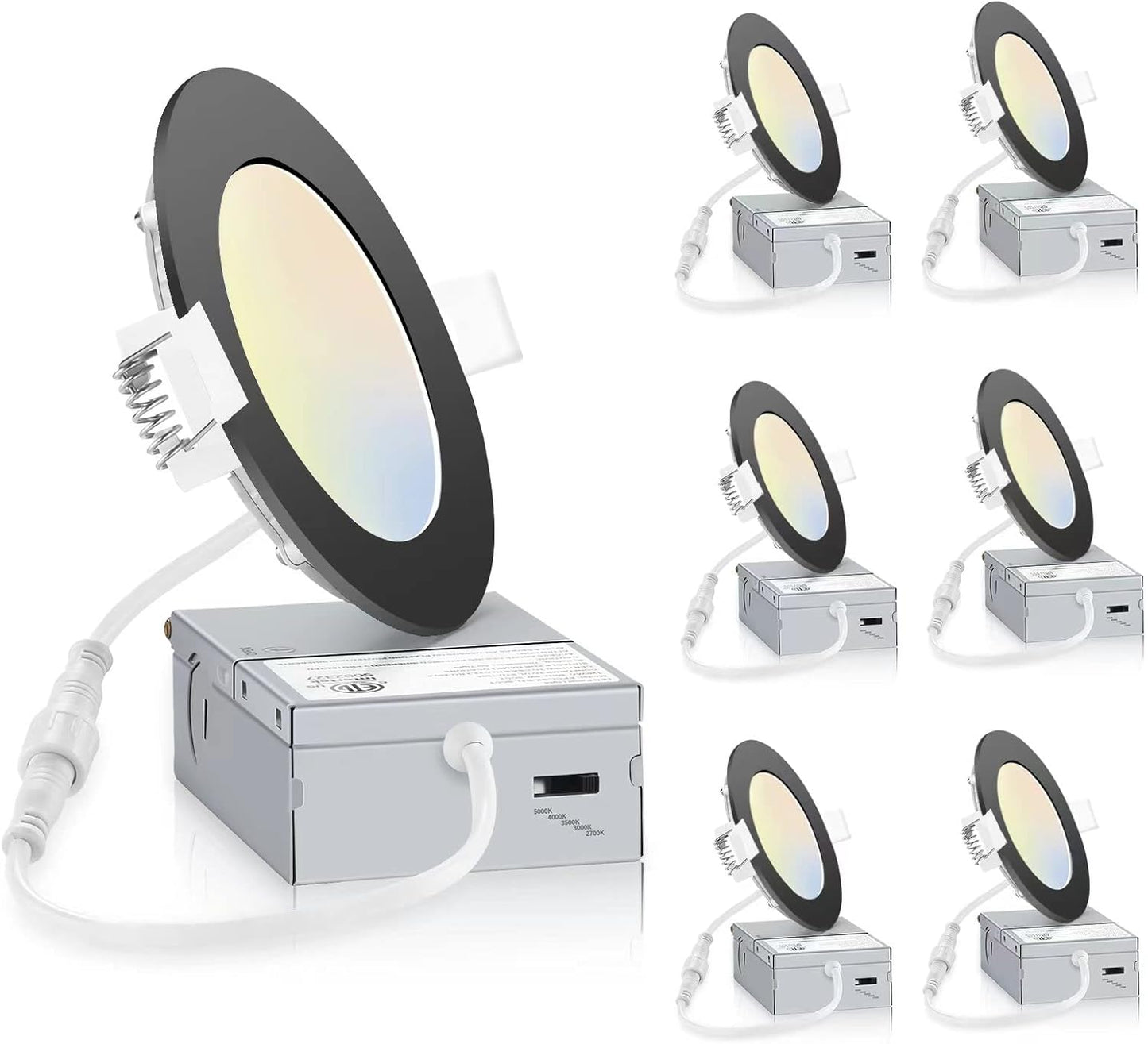 4" 9W ROUND SLIM PANEL LIGHT - BLACK POT LIGHTS