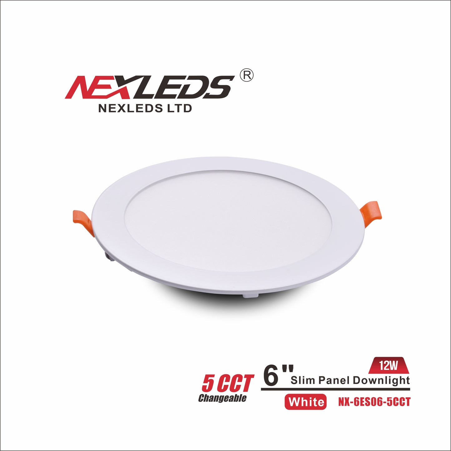 6" Slim Panel Downlight — 12W 5CCT Changeable (Wet Location)
