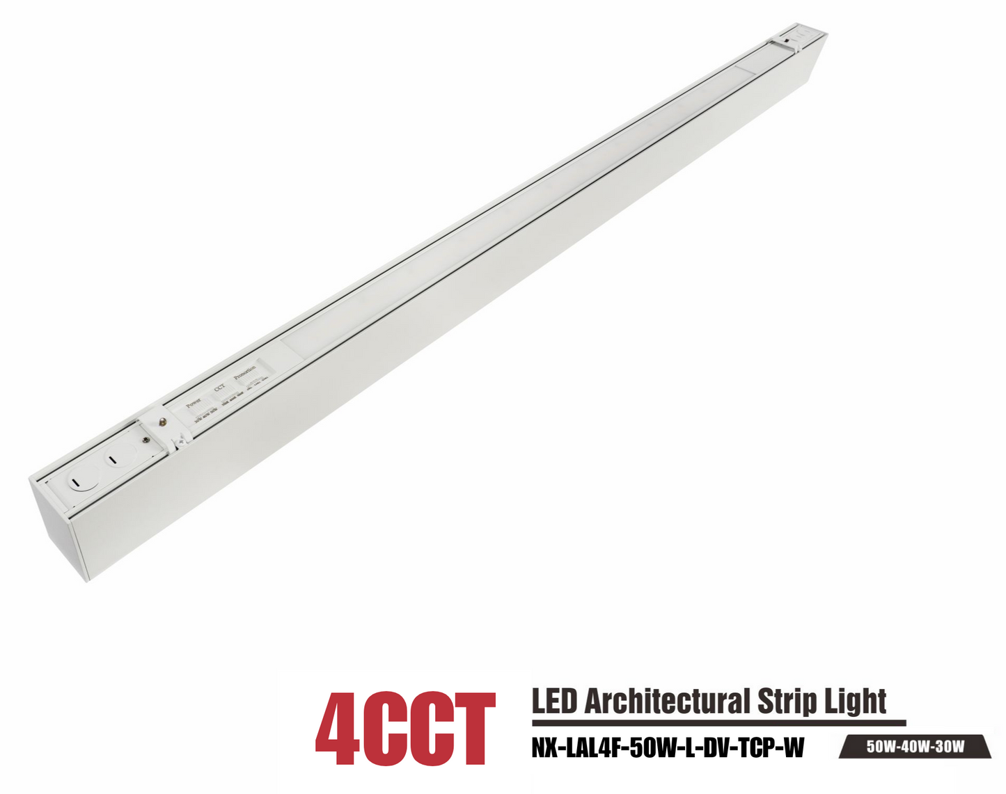 4 ft LED Architectural Linear Light Up/Down Adjustable, White (NX-LAL4F-50W-L-DV-TCP-W)