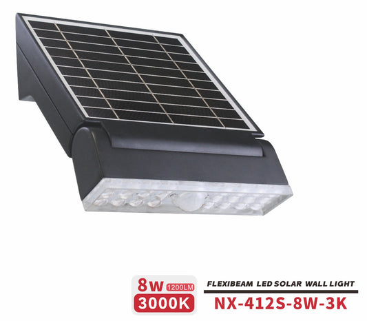 Nexled Flexibeam Solar Wall Light — 8W, 1200lm, 3000K, IP65