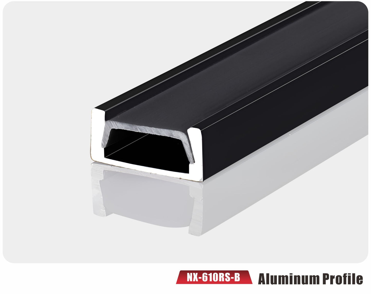 Surface-Mount LED Aluminum Profile (Black) – NX-610RS-B (3M / 10ft)