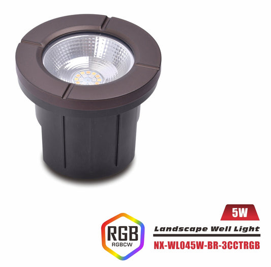 Nexled RGBCW Landscape Well Light 5W, 12-24V, 480lm, IP67 (ETL/FCC)