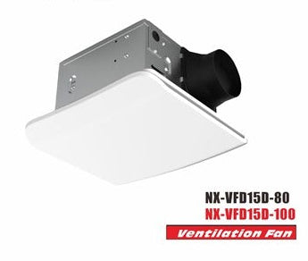 Bathroom Ventilation Fan — 50/80/100 CFM Models, 4" Duct, HVI Certified (ETL)