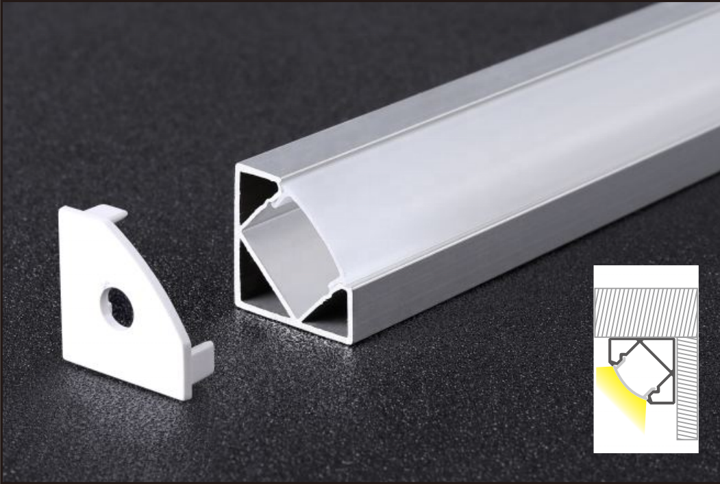 45° Corner-Mount LED Aluminum Profile – NX-614RS (3M / 10ft)