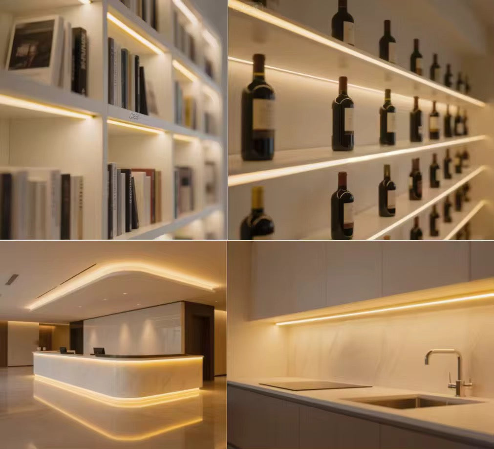 NEXLED COB LED Strip Light — 8W/M, 24V, 840lm/m, Multi IP Rating, 5M Roll (UL Listed)