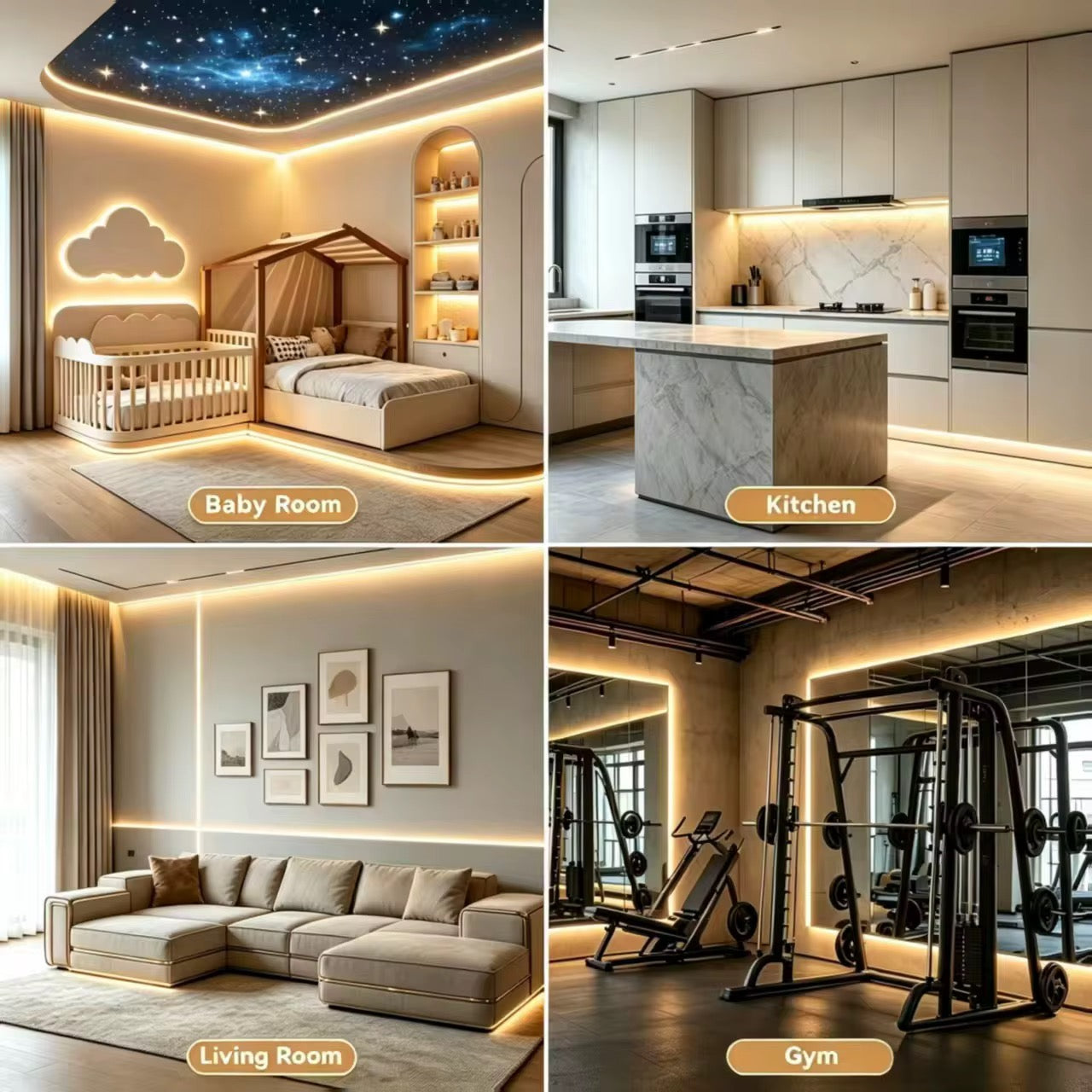 NEXLED COB LED Strip Light — 8W/M, 24V, 840lm/m, Multi IP Rating, 5M Roll (UL Listed)