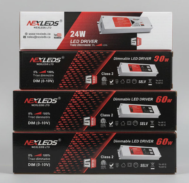 Nexled LED Driver — Class 2, 24V, Triac + 0-10V Dimmable, 24W-96W (ETL)