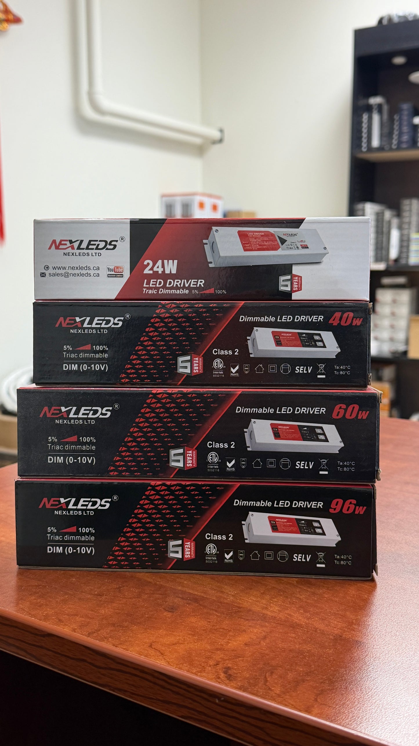Nexled LED Driver — Class 2, 24V, Triac + 0-10V Dimmable, 24W-96W (ETL)