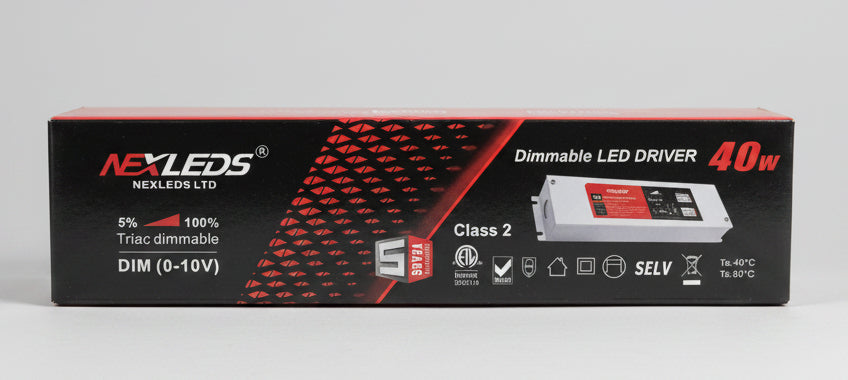 Nexled LED Driver — Class 2, 24V, Triac + 0-10V Dimmable, 24W-96W (ETL)