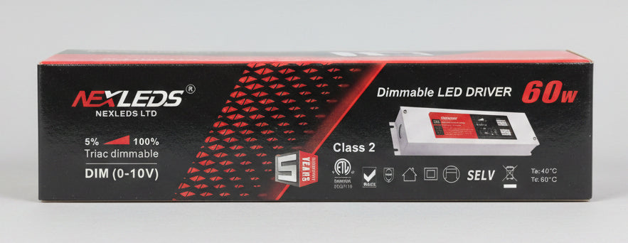 Nexled LED Driver — Class 2, 24V, Triac + 0-10V Dimmable, 24W-96W (ETL)