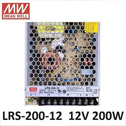 Driver/Alimentation MeanWell 12V pour LED — Certifié UL, câblé.