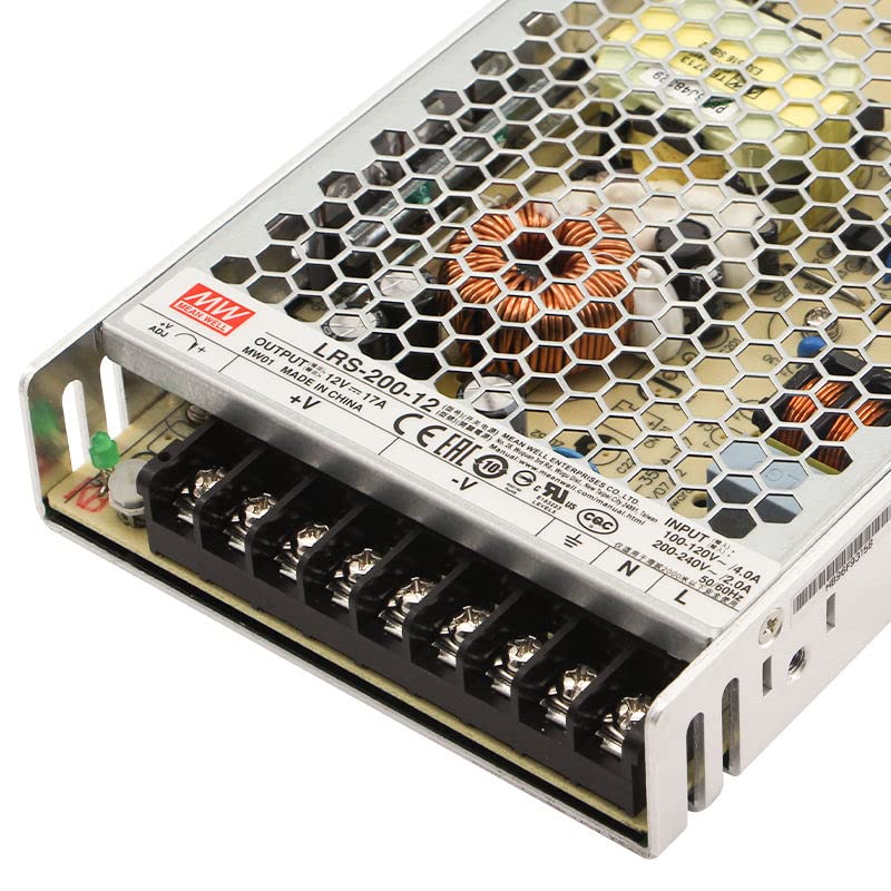 Driver/Alimentation MeanWell 12V pour LED — Certifié UL, câblé.