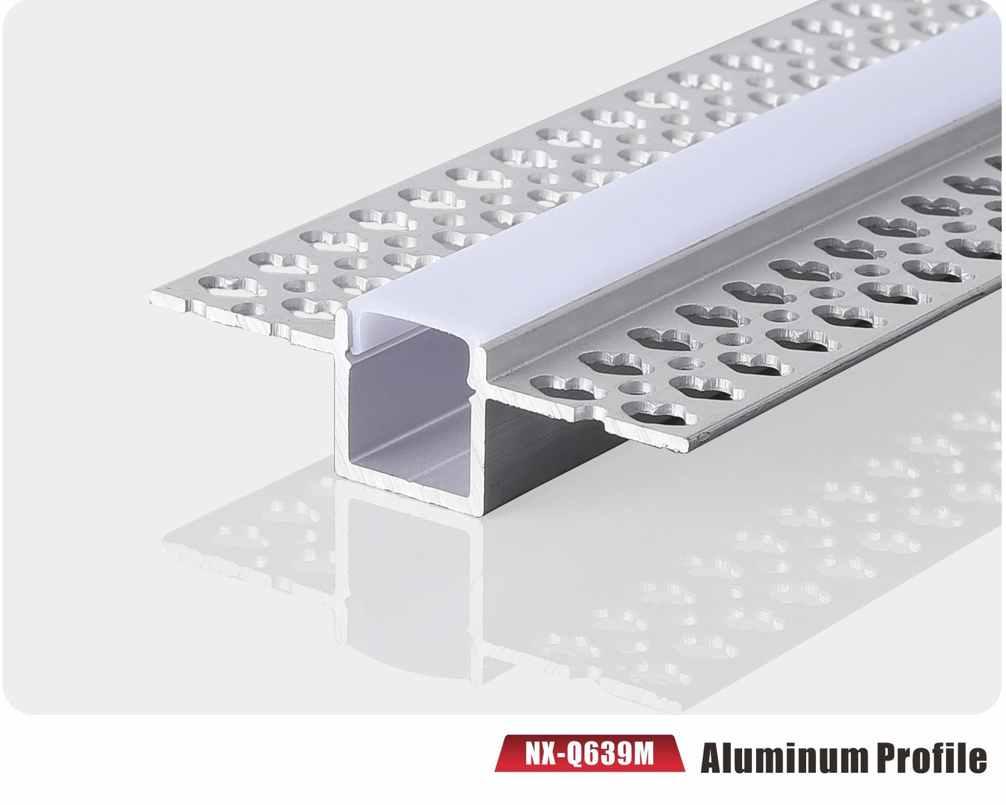 Flat Narrow Drywall Plaster-In LED Aluminum Profile – NX-Q639M (3M / 10ft)