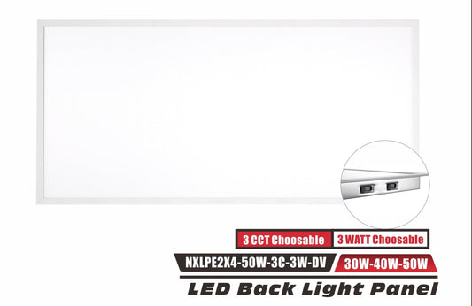 NX 2X4 LED FLAT PANEL - 3CCT - SWITCHABLE WATTAGE 2 PACK