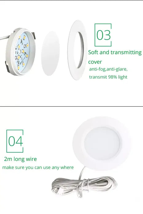 Lighthouse 3CCT 2W Recessed Led under cabinet light with 58mm cut out